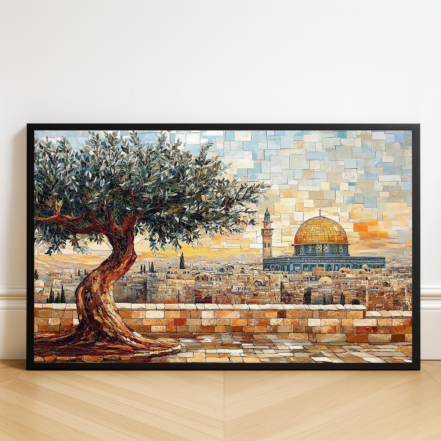 Masjid Al Aqsa abstract art print – central mosque motif