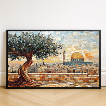 Masjid Al Aqsa abstract art print – central mosque motif