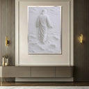 Living room setup featuring Jesus Walking on Water wall art
