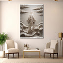 Living space with Jesus walking on water canvas print
