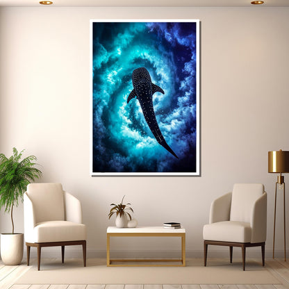Blue galaxy inspired ocean wall art for nautical decor
