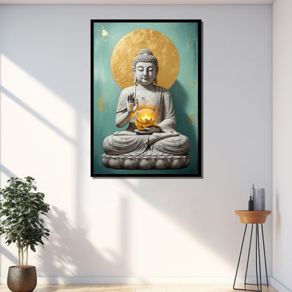 Buddha figure canvas art on white background