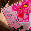 Modern pop wall decor featuring Pink Panther graffiti