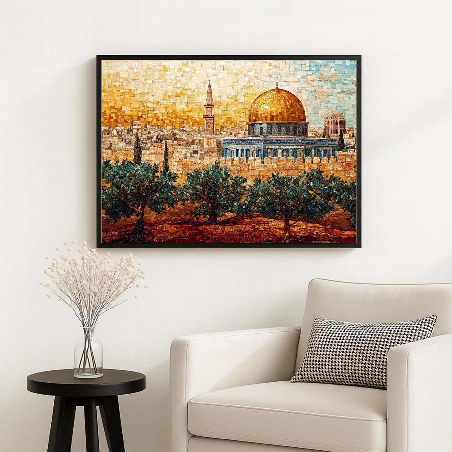 Islamic art collection abstract piece on gallery wall