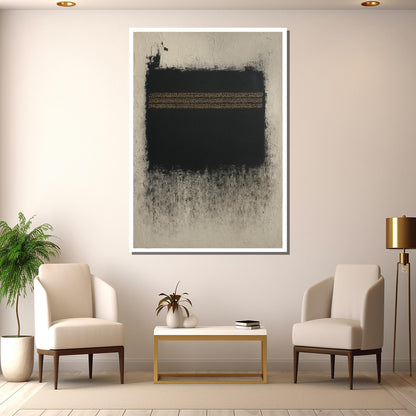 Living room with modern Islamic canvas art in neutral tones