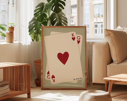 Minimalist home decor with romantic card motif