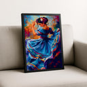 Dynamic movement and rhythm in vibrant Mexican cultural wall art