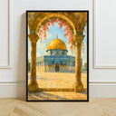Dome of the Rock watercolor print - Jerusalem mosque abstract art