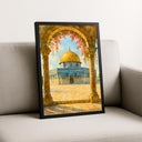 Framed Dome of the Rock watercolor wall art