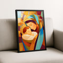 Framed Virgin Mary and Jesus wall decor with sacred Catholic imagery