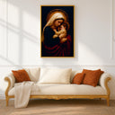 Blessed Mother wall art in warm tones with framing option