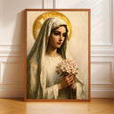 Virgin Mary floral art print framed wall decor