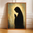 Virgin Mary silhouette wall art with vintage finish