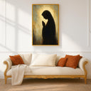 Praying mother religious decor silhouette framed