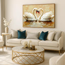 Swan pair painting suitable for living room