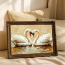Close-up of swan pair in serene art print