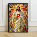 Sacred Heart of Jesus mosaic in stained glass style - front view