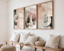 Harmonious triptych wall decor with subtle watercolor textures