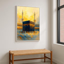Canvas wall art of Kaaba with white frame