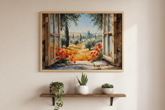 Window to Al-Quds - Dome of the Rock motif with soft abstract background