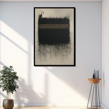 Abstract Islamic wall art in a serene living space