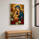 Virgin Mary and Baby Jesus mosaic icon ready to hang canvas