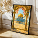 Abstract Islamic art featuring Dome of the Rock