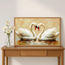 Vintage-inspired love birds framed canvas option