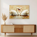 Canvas print of two swans for bedroom decor