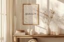 Living room with white frame Islamic wall art from Abstract Islamic collection