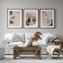 Flowing strokes and muted gradients in Islamic wall art trio