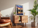 Home office wall art featuring Prague sunset over the bridge