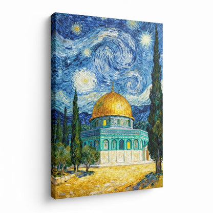 Modern abstract Islamic art print of Dome of the Rock Jerusalem