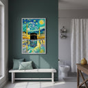 Elegant Kaaba night scene canvas print detail