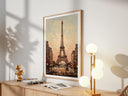 Nostalgic Paris travel poster motif in soft tones
