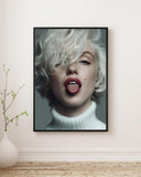 Marilyn Monroe Pop Art canvas portrait mounted on wall