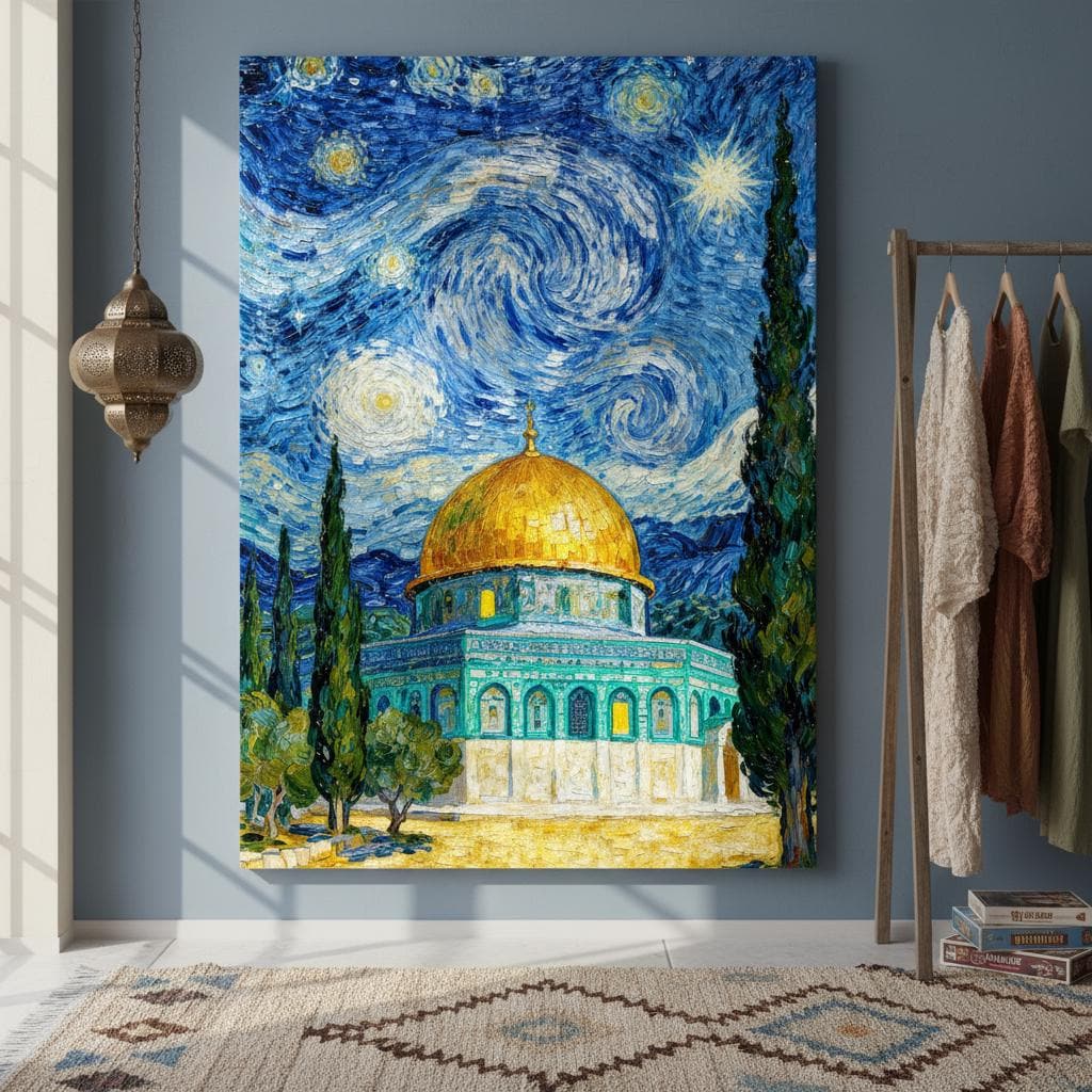 Abstract Islamic art print featuring Dome of the Rock
