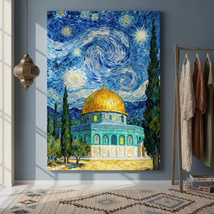 Abstract Islamic art print featuring Dome of the Rock