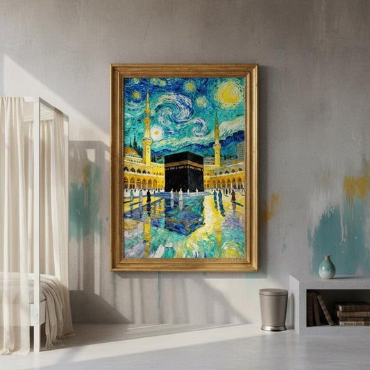 Holy Kaaba Starry Night canvas print - front view