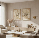 Three-panel beige wall art set with abstract Islamic script
