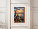 Oriental Turkish travel wall art featuring Galata Tower on canvas
