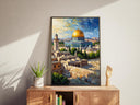 Lush golds and blues in Dome of the Rock wall art print