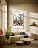Tokyo street scene poster for living room decor