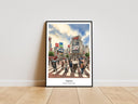 Shibuya Crossing landscape poster in watercolor tones