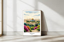 Jerusalem skyline watercolor print with iconic religious sites