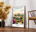 Golden palette artwork highlighting sacred architecture
