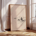 Equestrian wall art displayed in living room