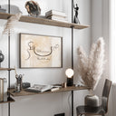 Decorative Islamic wall art hanging above sofa