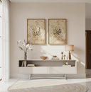 Beige-toned wall art displaying geometric arrangement