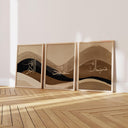 Arabic script wall art beige brown panel 3